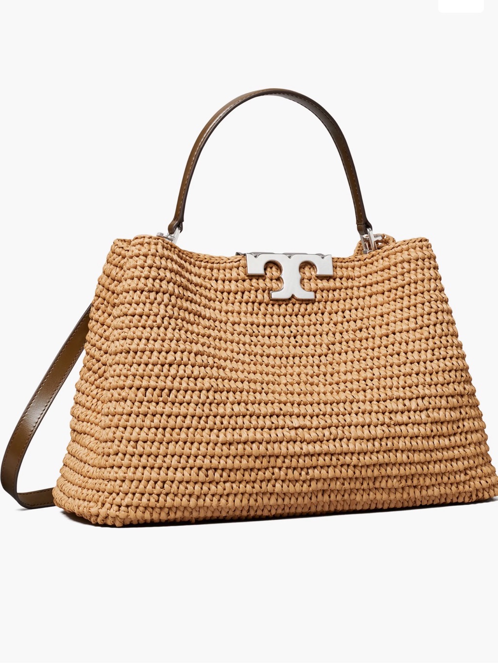Tory Burch Eleanor Straw Satchel In Honeycomb